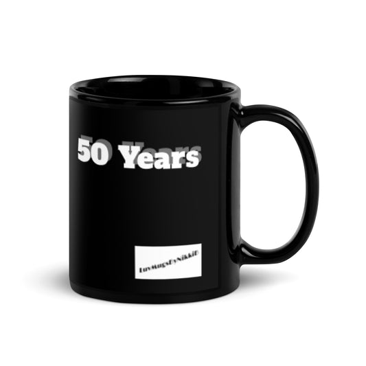 Luv Mugs By Nikki B 11oz Black Glossy Ceramic "Hip Hop Lover" 50 Years Celebration Mug