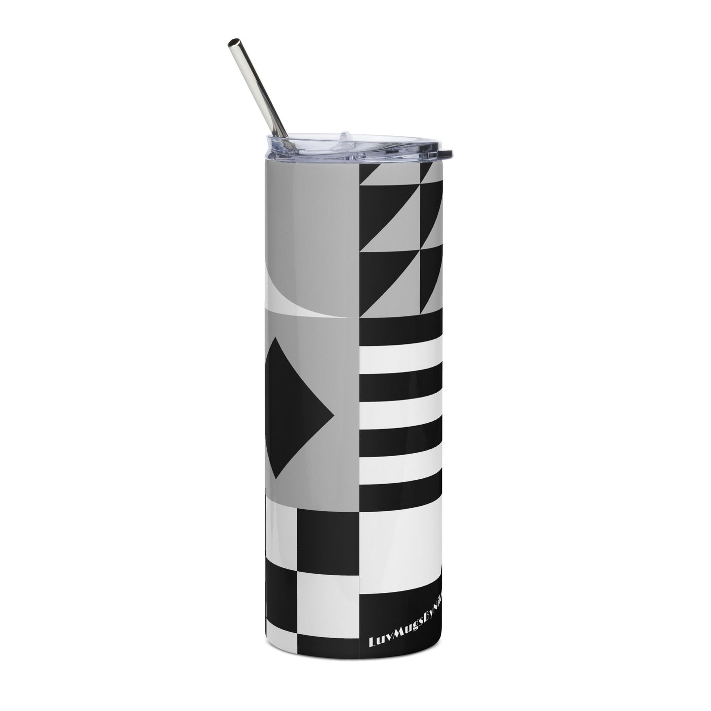 Luv Mugs By Nikki B Black/White Graphic Stainless Steel Tumbler