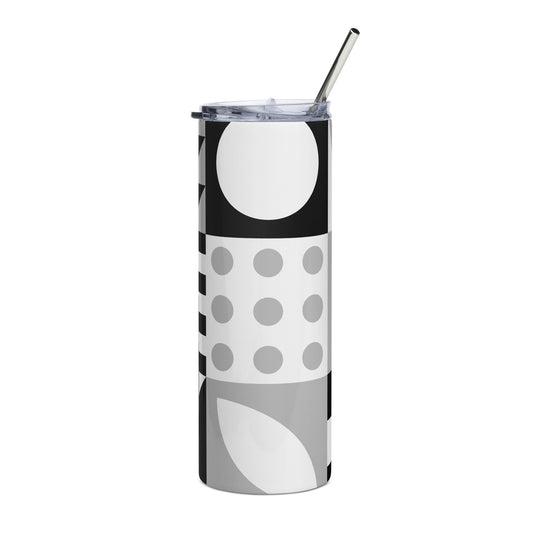 Luv Mugs By Nikki B Black/White Graphic Stainless Steel Tumbler