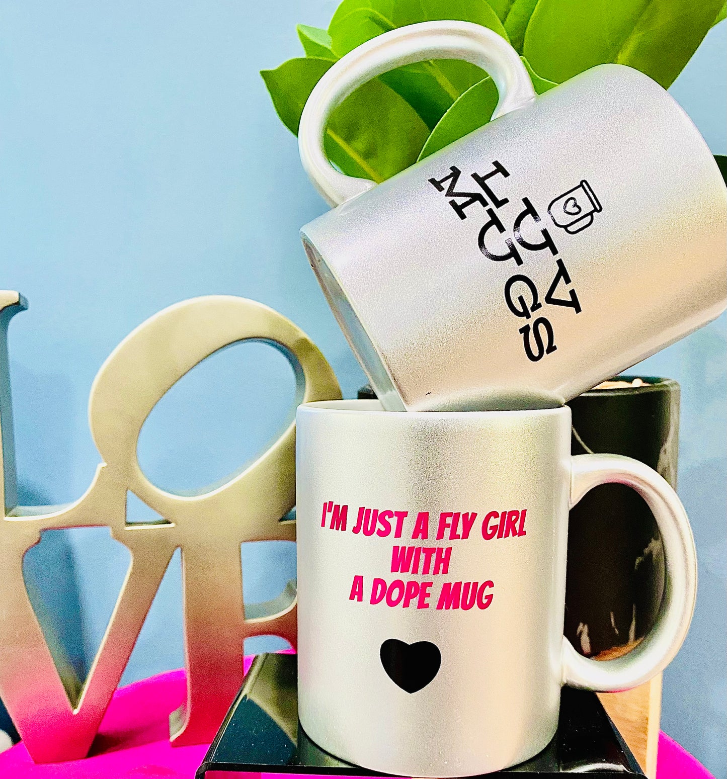 Luv Mugs Silver Fly Girl Mug- Special Edition