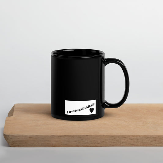 Luv Mugs By NikkiB 11oz Black Glossy Ceramic Mother's Day "MOM" Mug