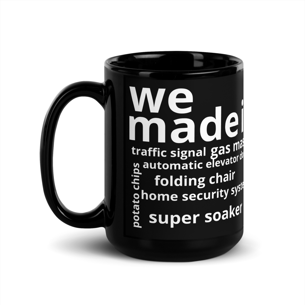 Luv Mugs By Nikki B- 15oz Black Glossy "We Made It" Mug