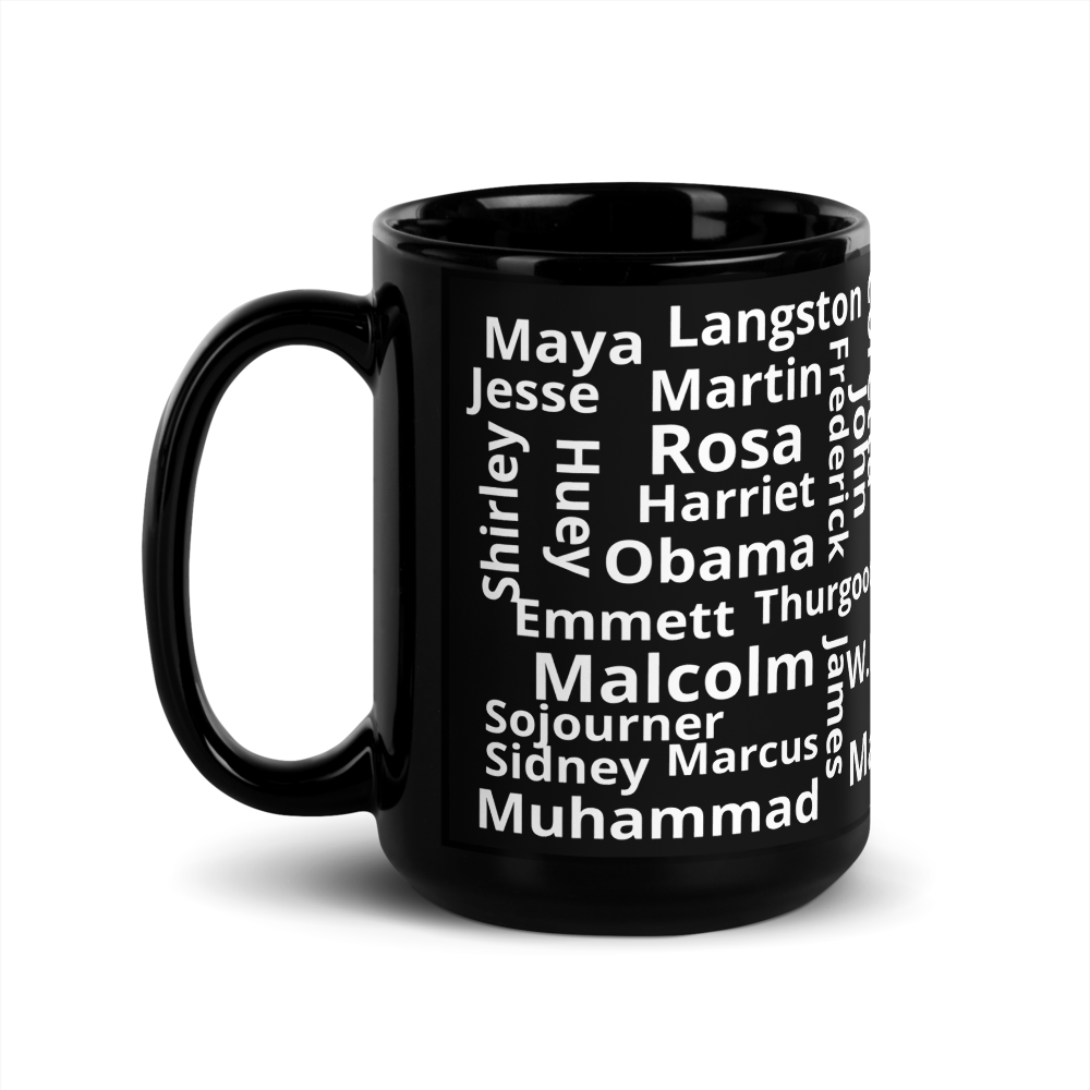 Luv Mugs By Nikki B- 15oz Ceramic Black Glossy "Thank You Ancestors" Mug