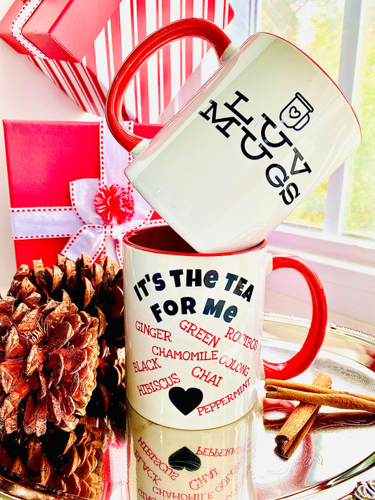 Luv Mugs- 11 oz White Ceramic -Tea Lovers Mug