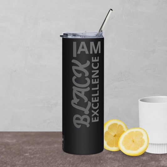Luv Mugs By Nikki B  Black Excellence Stainless Steel Tumbler with Straw