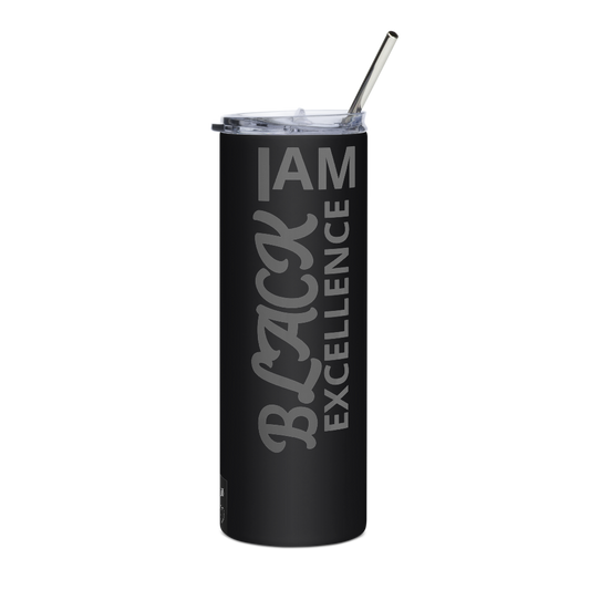Luv Mugs By Nikki B  Black Excellence Stainless Steel Tumbler with Straw