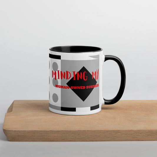 Luv Mugs By Nikki B 11oz White/Black Graphic "Minding My Woman Owned Business" Ceramic Mug
