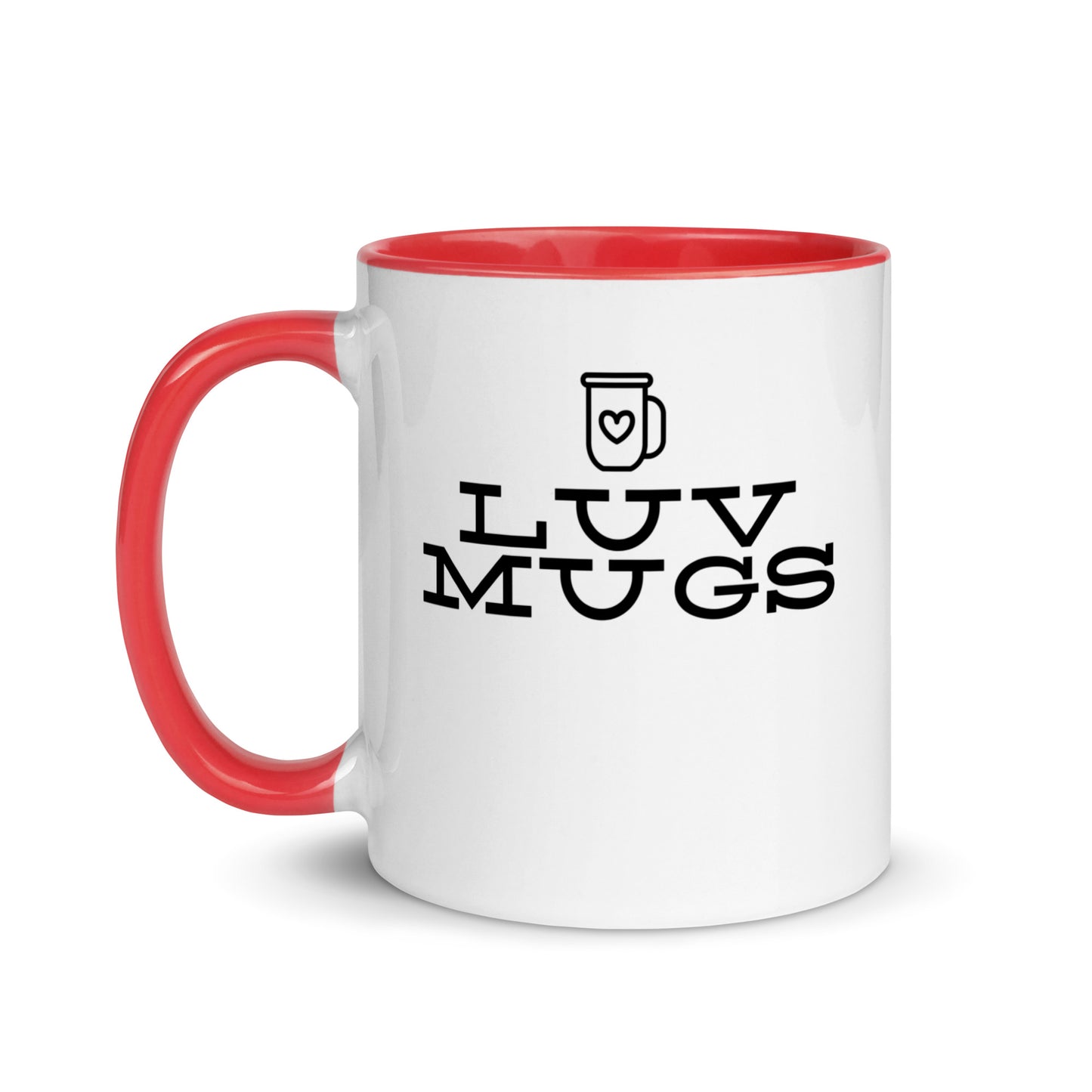 Luv Mugs- 11 oz White Ceramic Mug- Coffee Lovers Mug