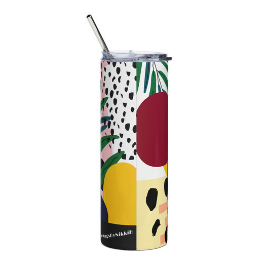 Luv Mugs By Nikki B Multi Colored Graphic Stainless Steel Tumbler