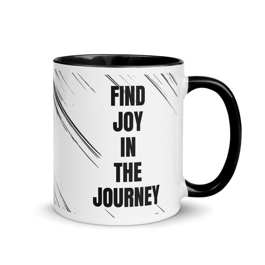 Luv Mugs By Nikki B 11oz White/Black Ceramic Find Joy In The Journey Mug