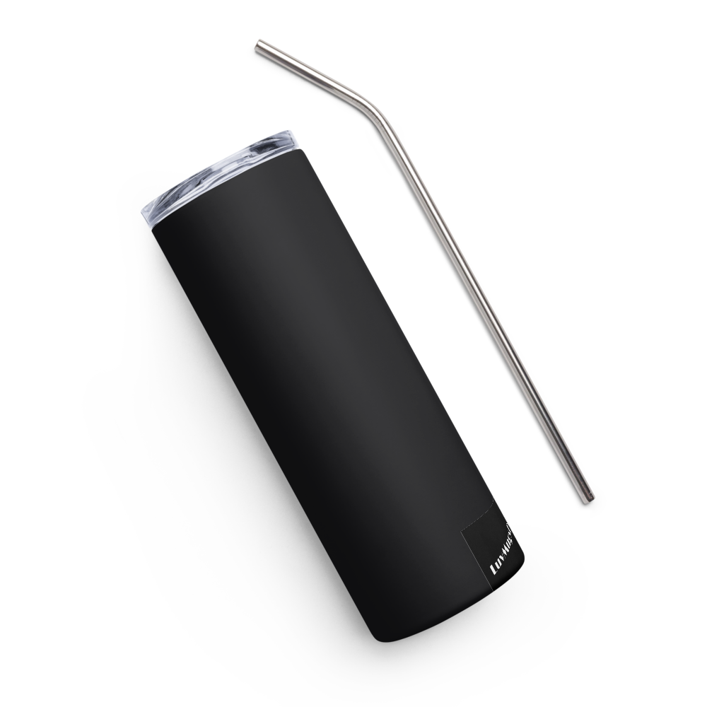 Luv Mugs By Nikki B  Black Excellence Stainless Steel Tumbler with Straw
